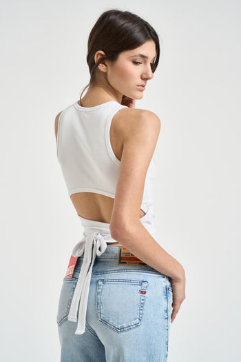 Top donna T-anky cropped bianco - 5