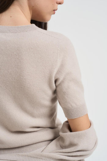 Set cardigan donna e t-shirt gesso - 9