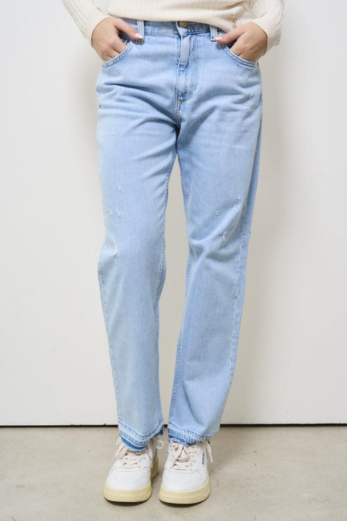 Jeans donna regular in denim chiaro