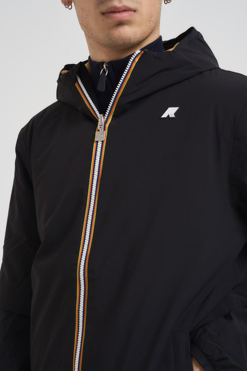 Giubbotto uomo double face nero e beige - 2