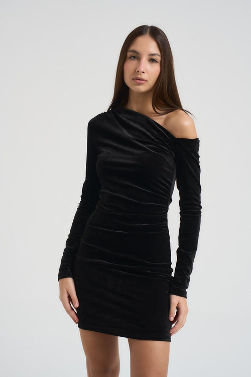 Abito donna aderente nero - 2