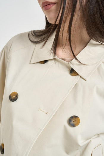 Trench donna corto panna - 4