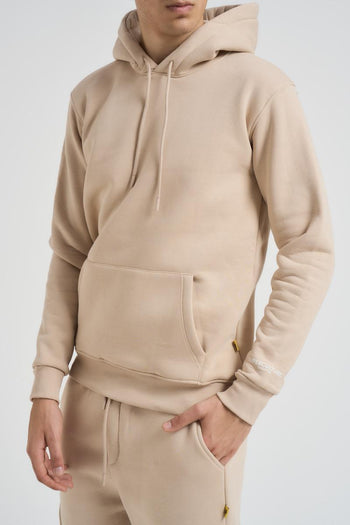 Felpa uomo beige con cappuccio - 3
