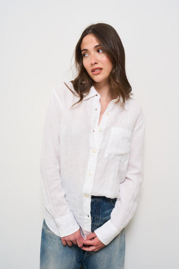 Camicia donna in lino bianca - 3
