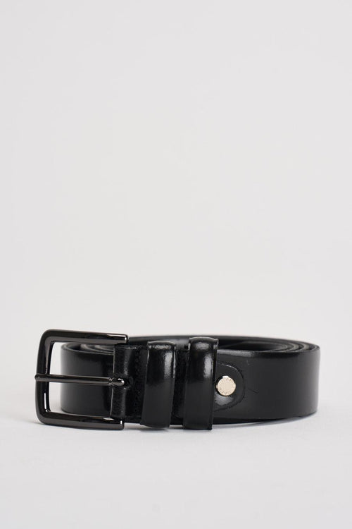 Cintura uomo in pelle nera