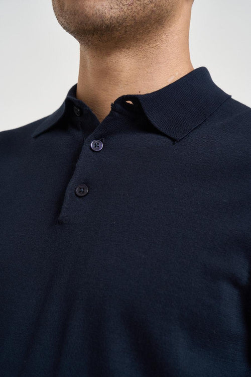 Polo uomo in maglia blu notte - 2