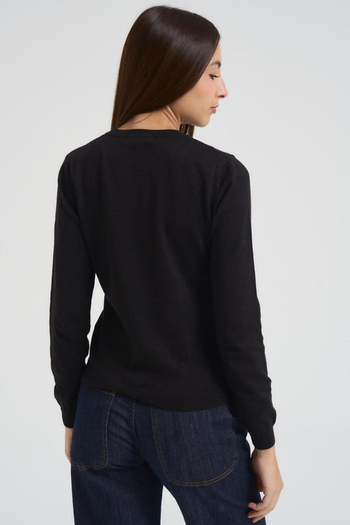 Maglia donna girocollo nera - 2