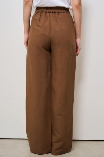 Pantalone donna a palazzo marrone - 6