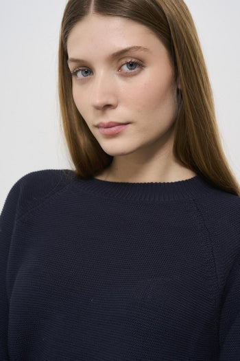 Women's crew neck sweater midnight blue - 3