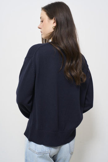 Maglia donna girocollo blu - 5