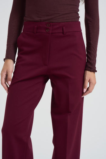 Pantalone donna a palazzo bordeaux - 4