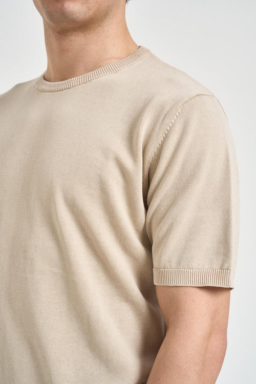 T-shirt uomo in maglia avorio - 2