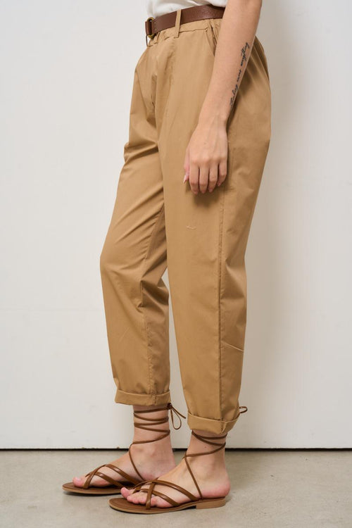 Pantalone donna regular cammello - 2
