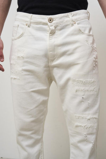 Jeans uomo in denim bianco - 6