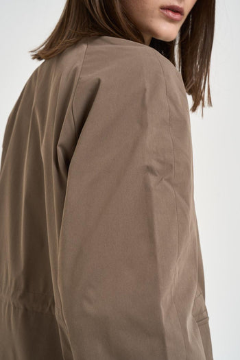 Giacca donna dettagli in velluto taupe - 7