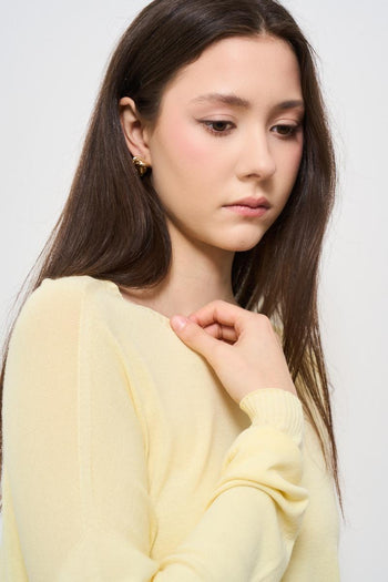 Maglia donna girocollo gialla - 3