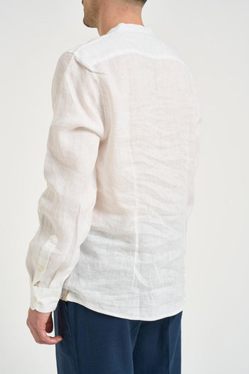 Camicia uomo in lino bianca - 4