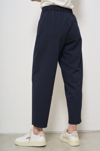 Women's carrot fit blue trousers - 3