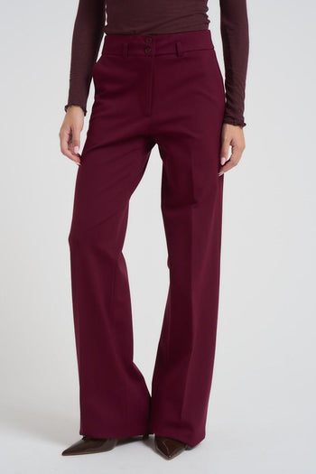Pantalone donna a palazzo bordeaux - 3