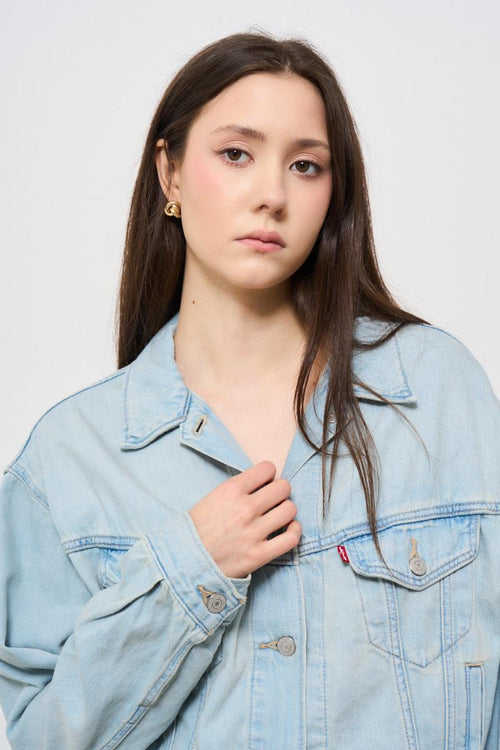 Giubbotto donna in denim chiaro - 2