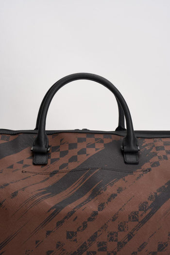 Borsone con stampa Smeared Grunge marrone - 7