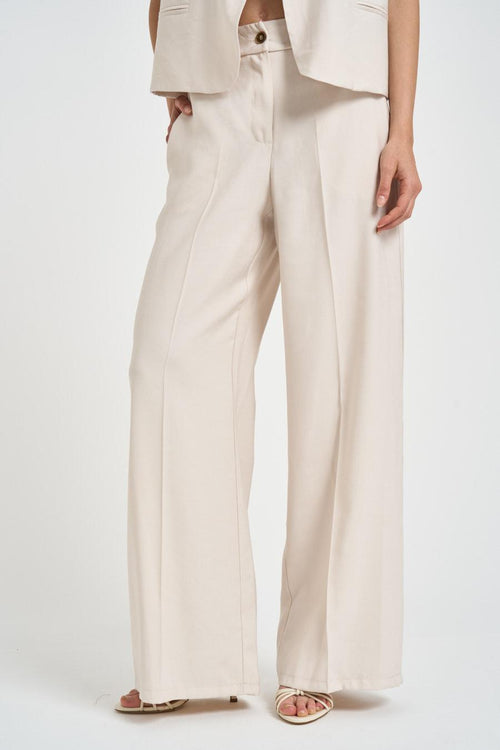 Pantalone donna a palazzo panna