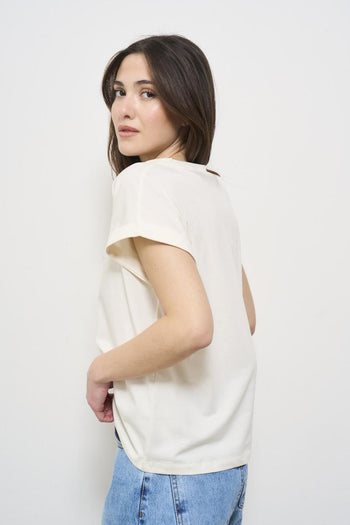 White women's t-shirt with front logo - 4