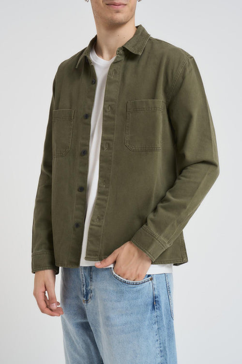 Camicia uomo verde militare