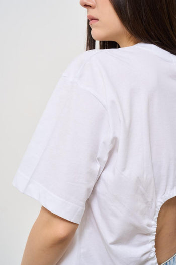 T-shirt donna con apertura bianca - 4