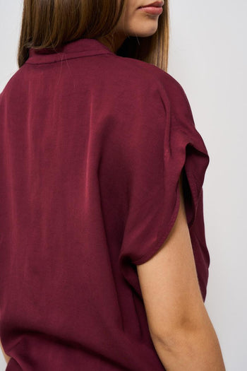 Camicia donna bordeaux - 5