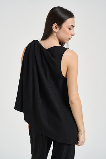 Top donna smanicato nero - 5