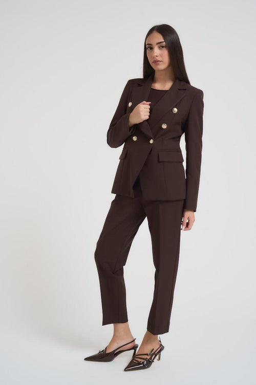 Giacca donna doppiopetto marrone