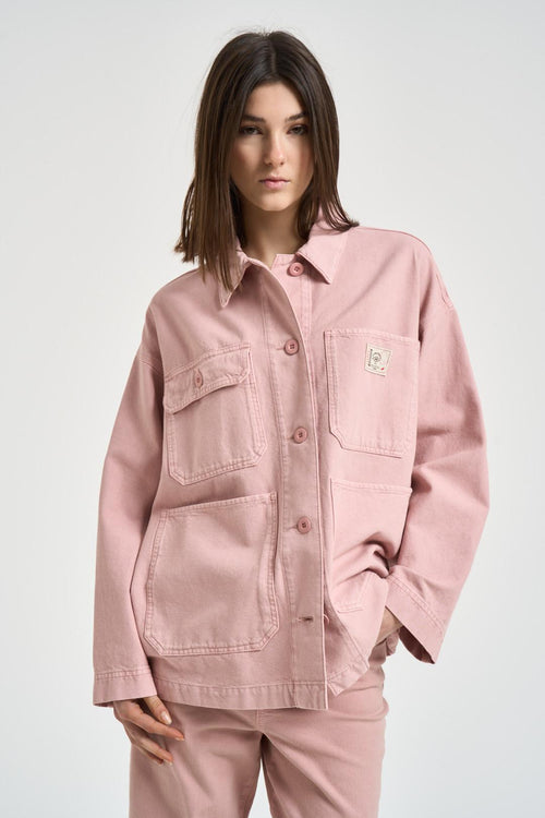 Giacca donna in denim rosa - 2