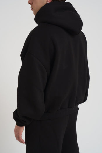 Felpa uomo con cappuccio nera - 4