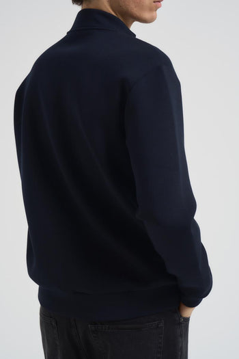 Felpa uomo con zip blu - 4