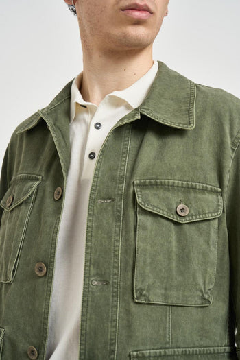 Giacca uomo in cotone verde - 3