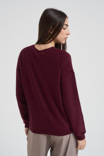 Maglia donna girocollo bordeaux - 3