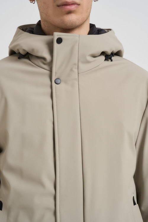 Giubbotto uomo con cappuccio grigio chiaro - 2