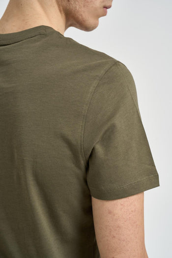 T-shirt uomo girocollo verde militare - 4