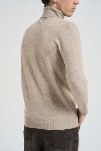 Maglia uomo collo alto beige - 3