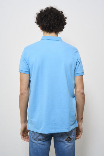 Light blue and yellow men's polo shirt - 4