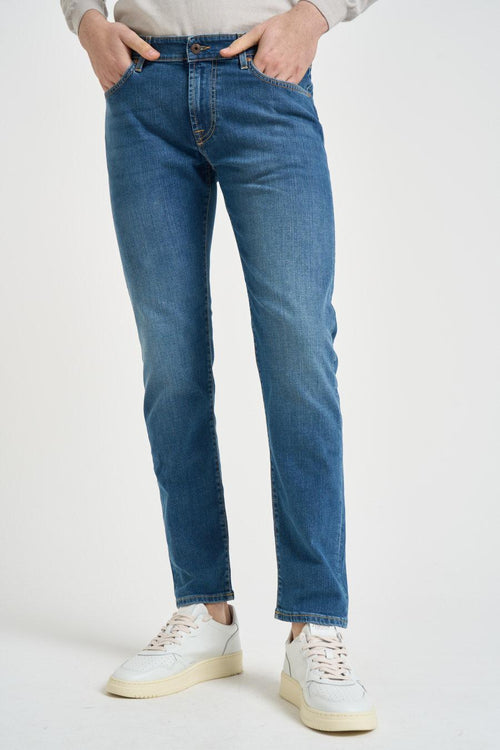 Jeans uomo skinny denim blu