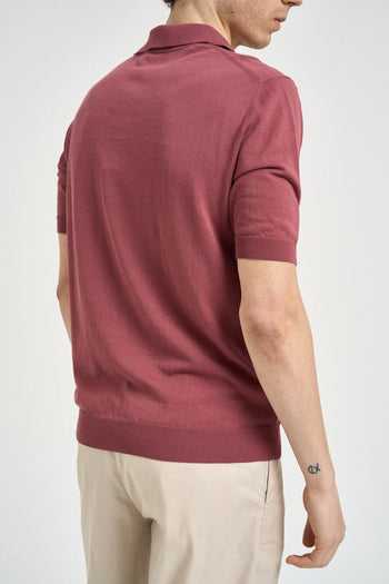 Polo uomo in maglia amarena - 3