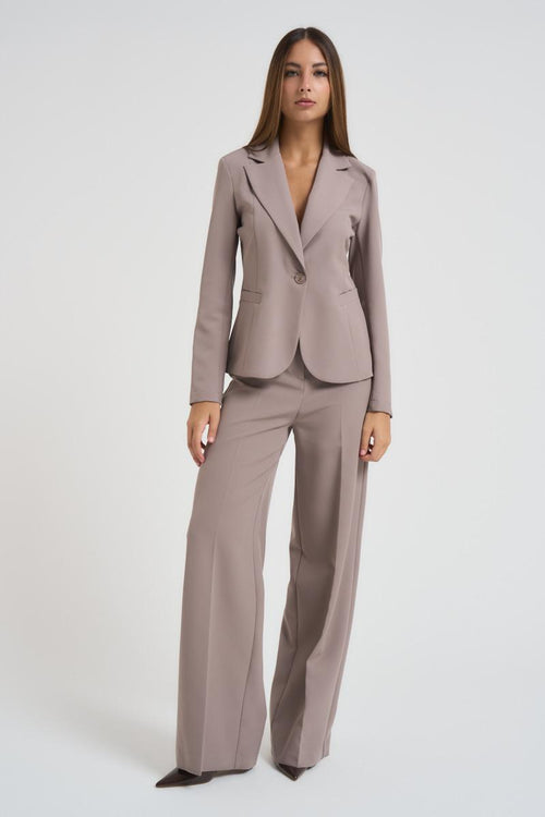 Giacca donna monopetto tortora