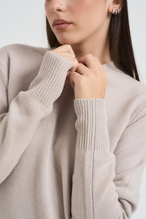 Maglia girocollo donna tortora - 2