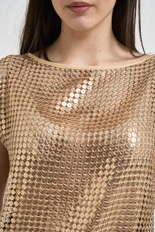 T-shirt uomo con paillettes oro - 2