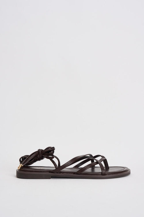 Sandali donna alla schiava in ecopelle marrone