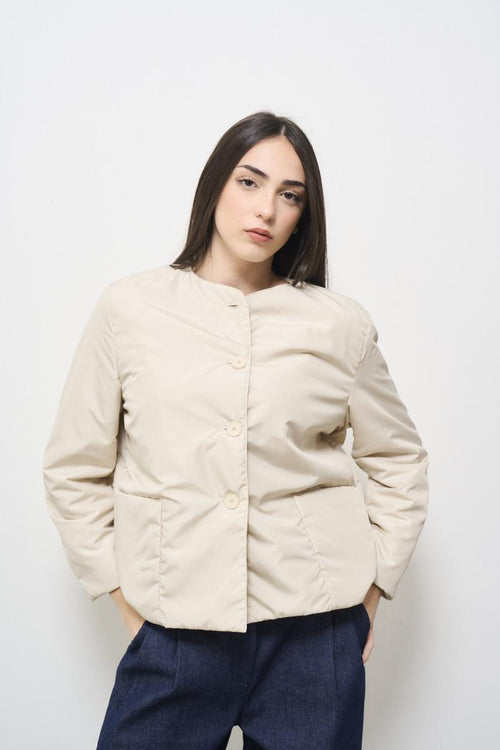Piumino donna leggero beige