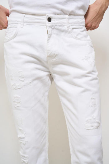 Jeans uomo Yellowstone in denim bianco - 7