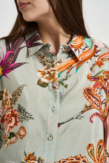 Camicia donna in tessuto leggero fantasia floreale - 3